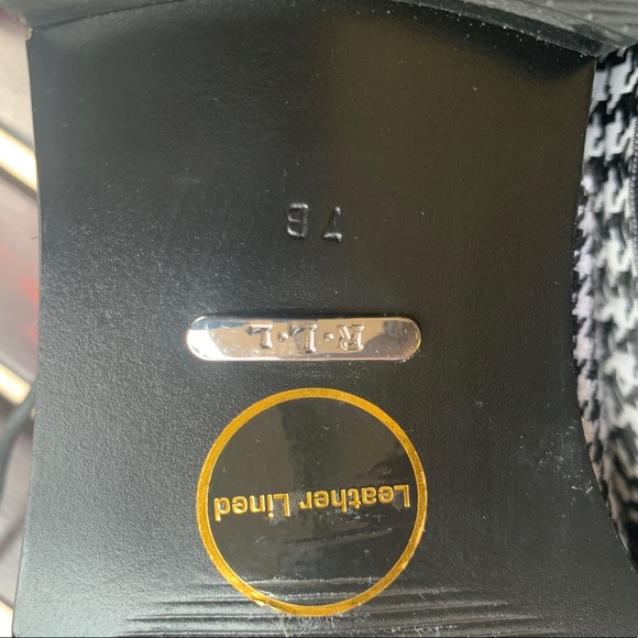 WOMEN’S RALPH LAUREN HOUNDSTOOTH BLACK AND WHITE SHOES SIZE 7. - Picture 2 of 4